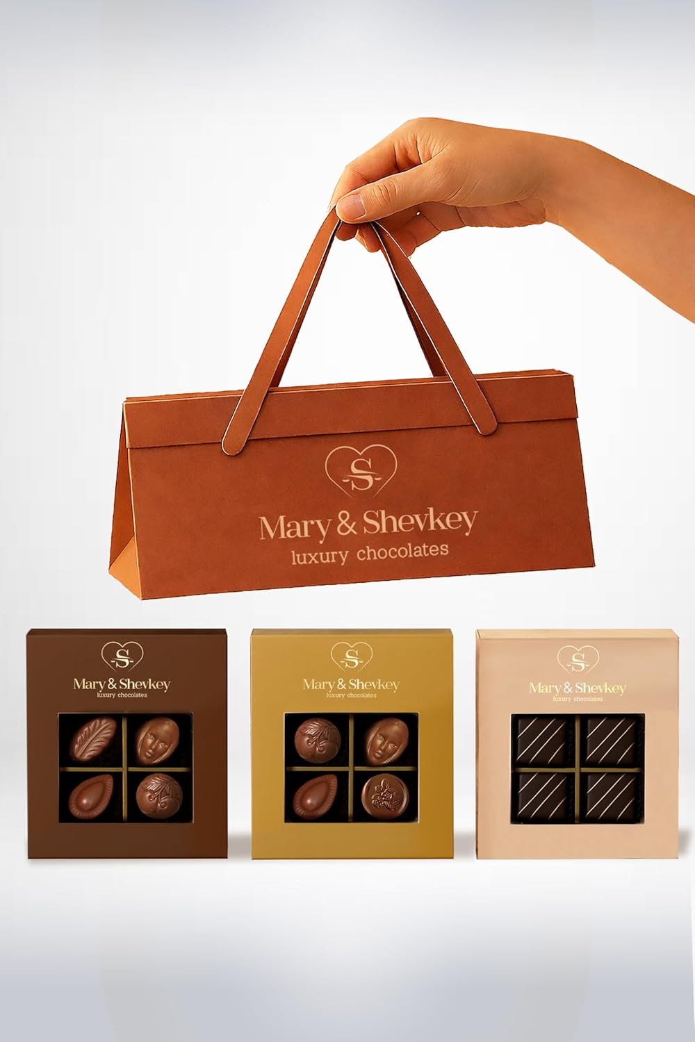 Gift Set Includes 2 Gift Baskets with Special Chocolates (Pieces of 6) and 1 Set of 6 Marzipan for Boys