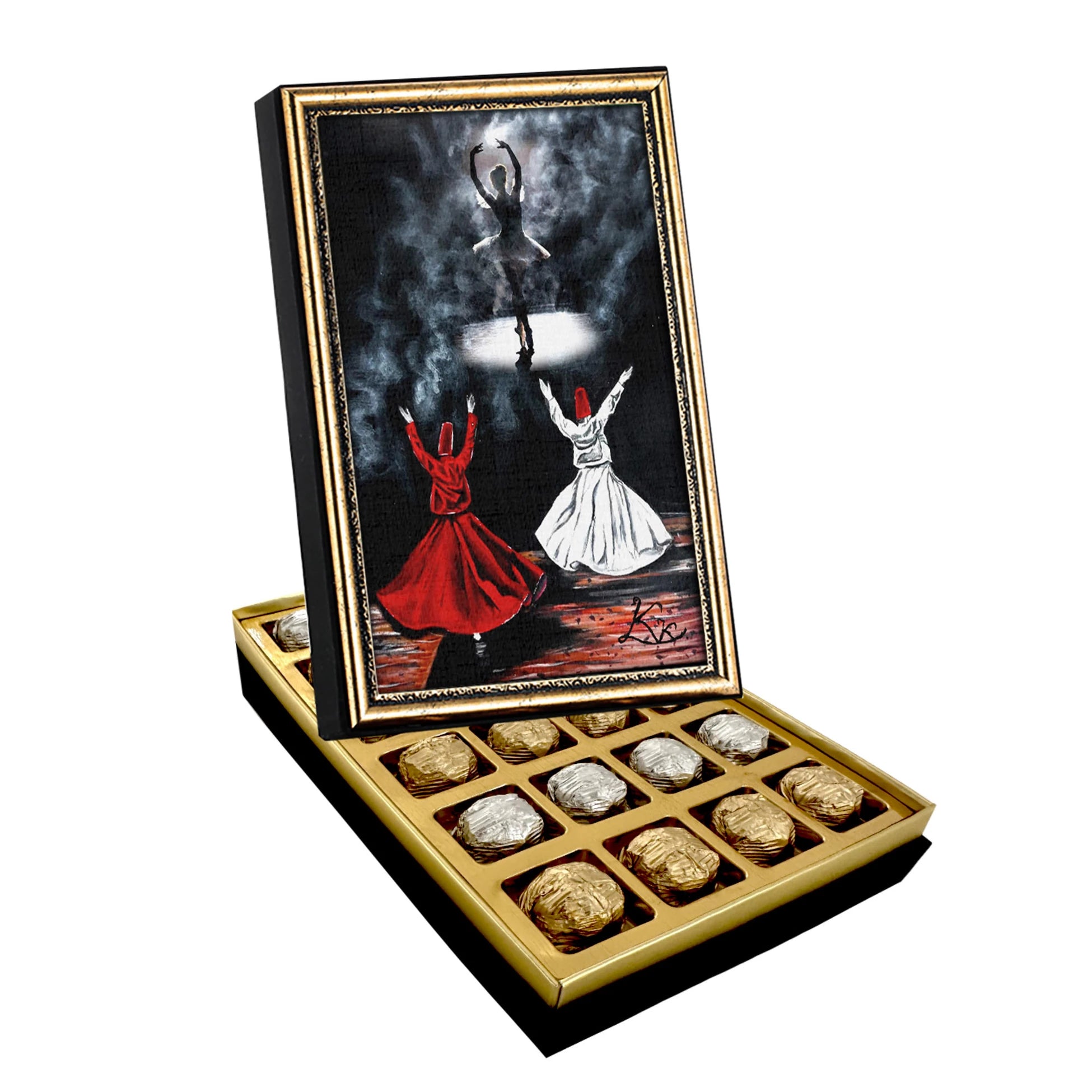 Whirling Dervish and Ballerina Canvas Painting Chocolate Series 02