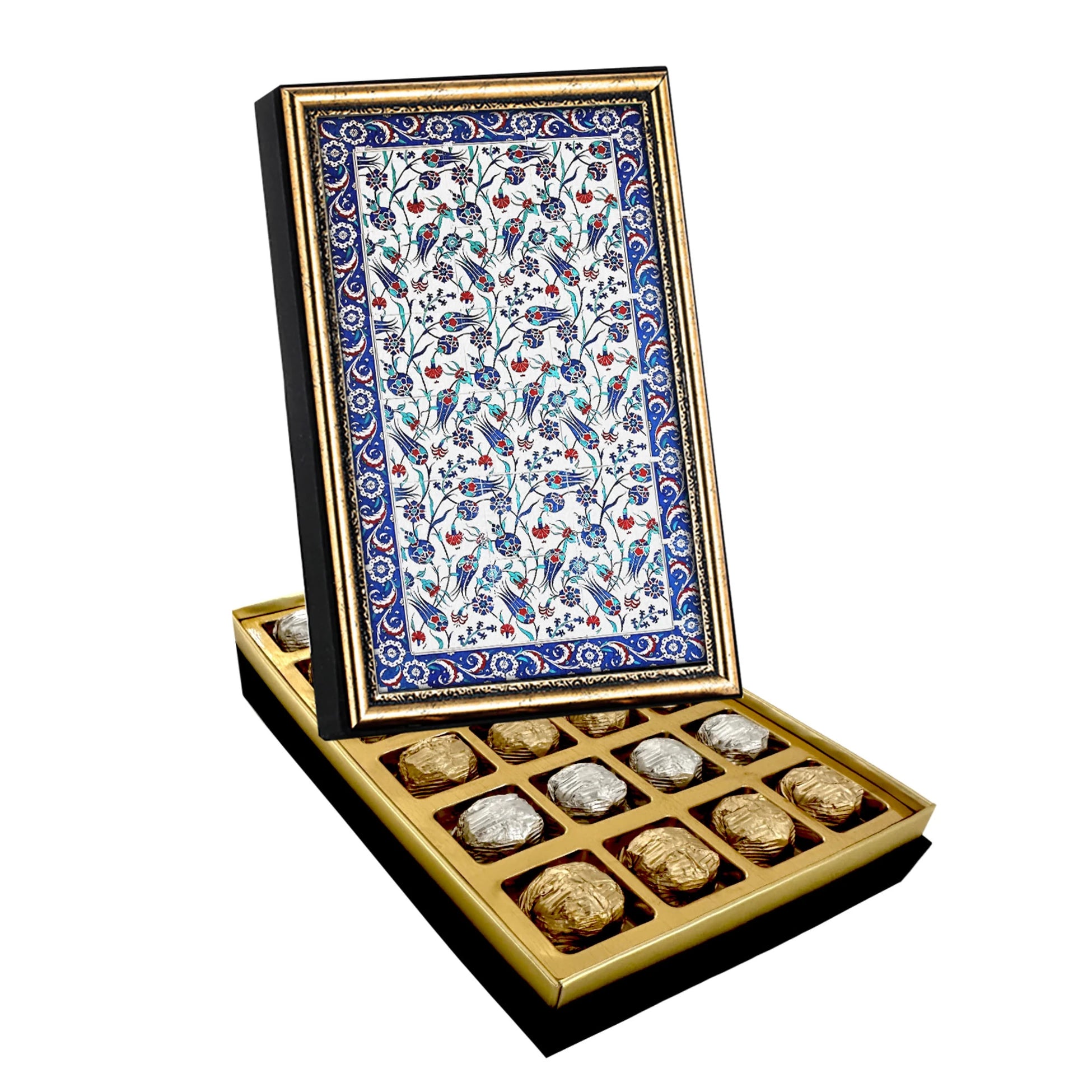 Tulip Pattern Canvas Painting Chocolate