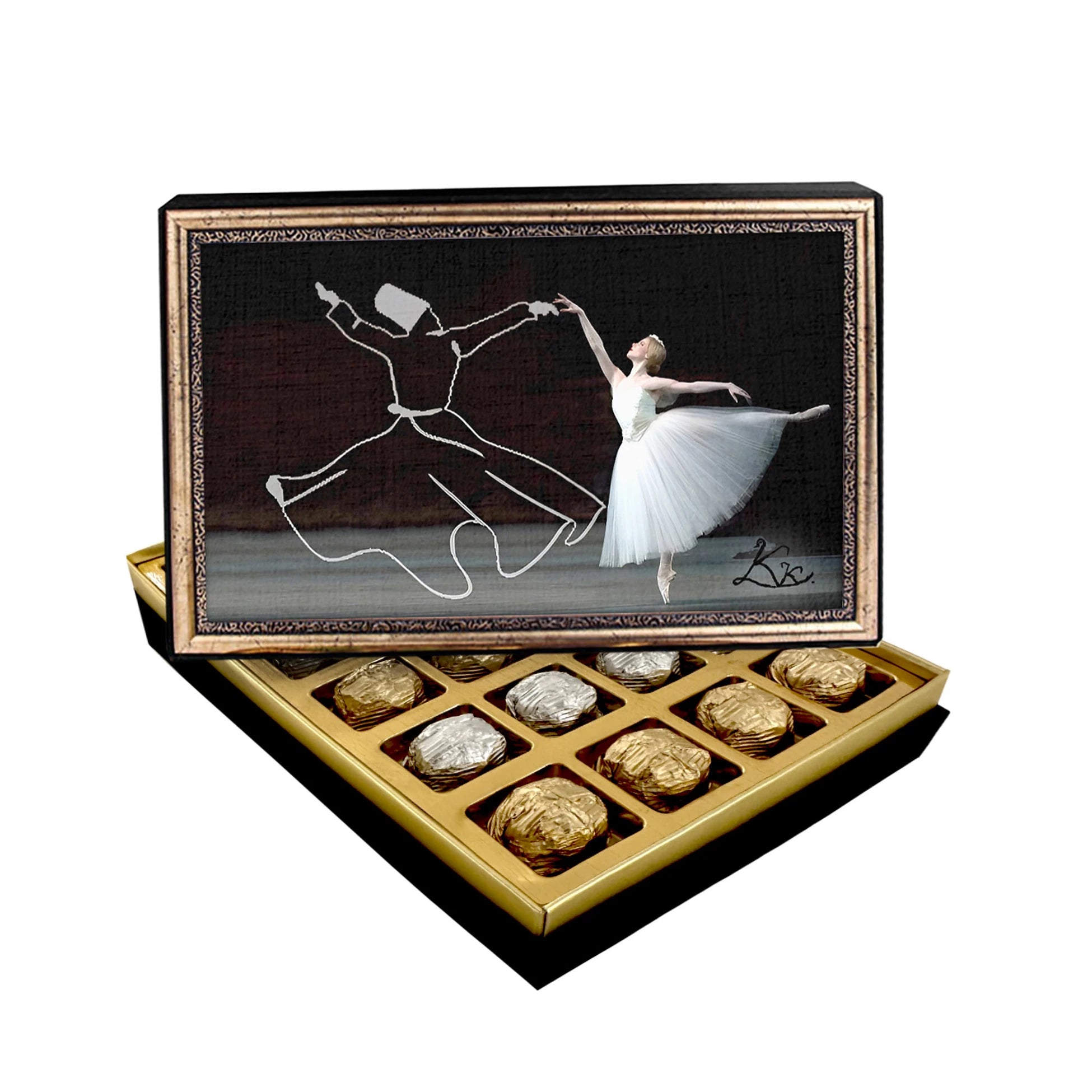 Whirling Dervish and Ballerina Canvas Painting Chocolate Series 05