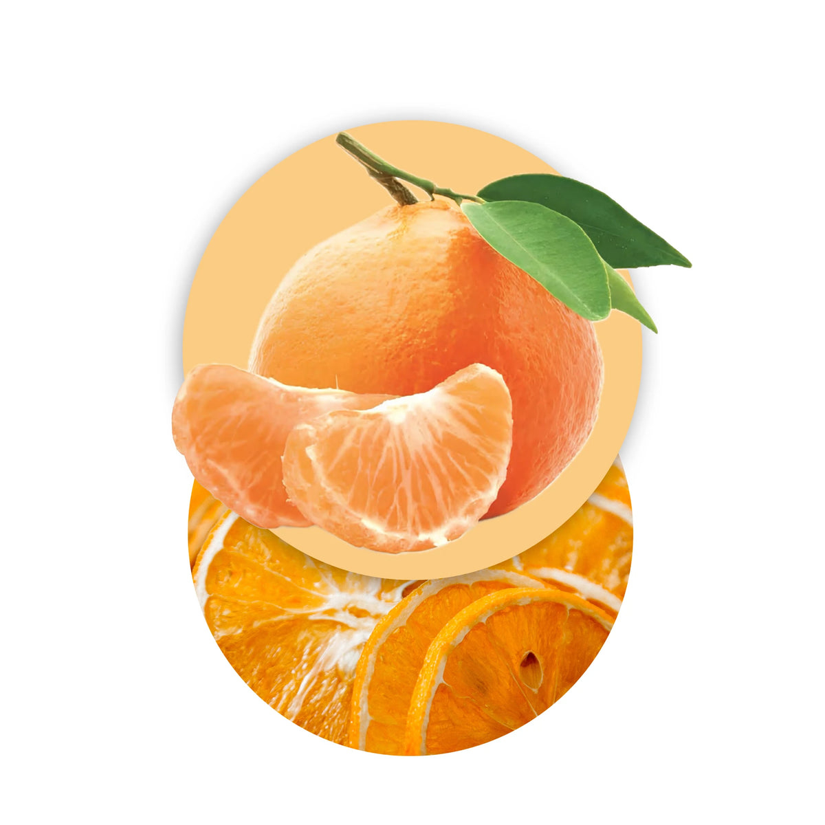 Trozos de mandarina liofilizados, frutas liofilizadas