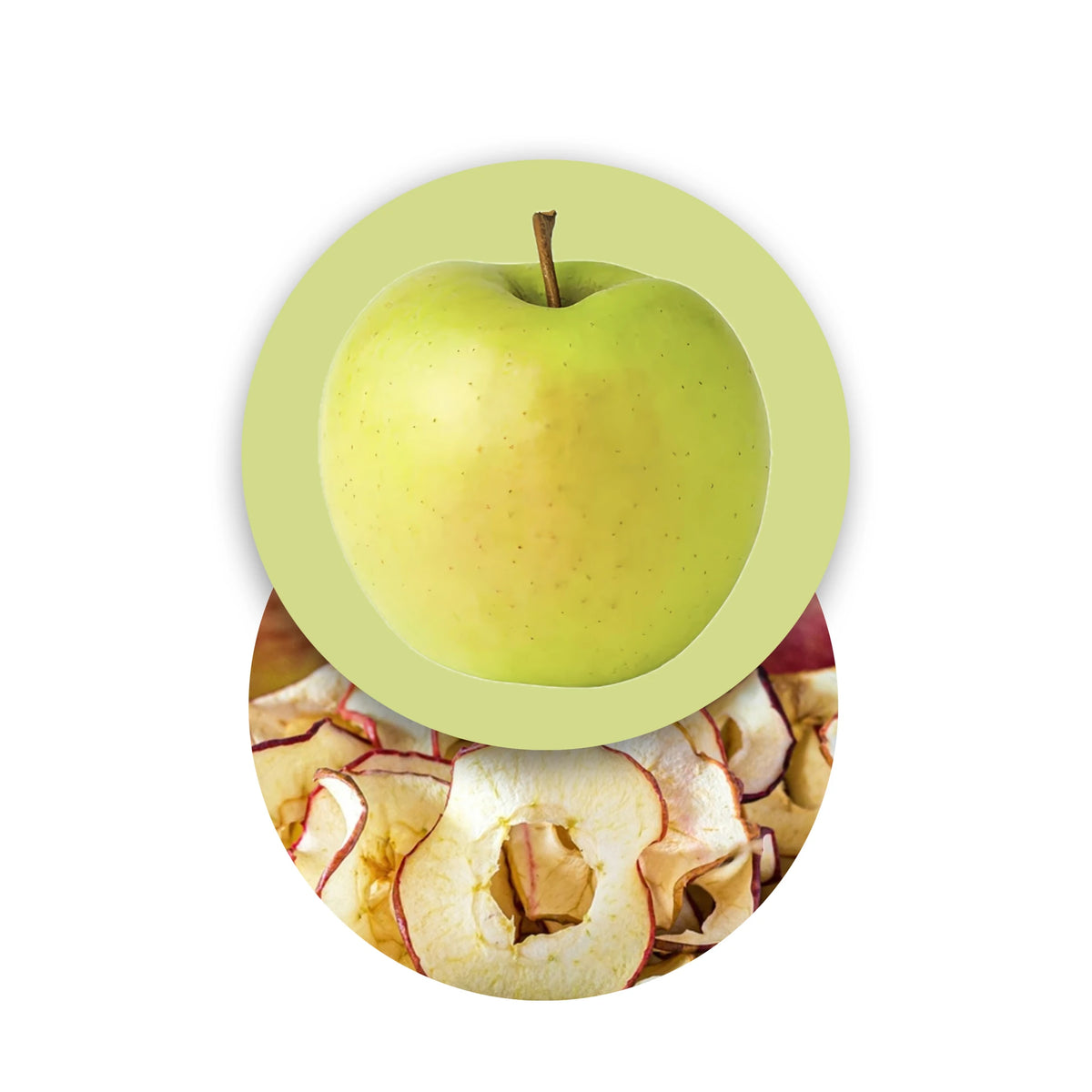 Rodajas de manzana liofilizadas, frutas liofilizadas