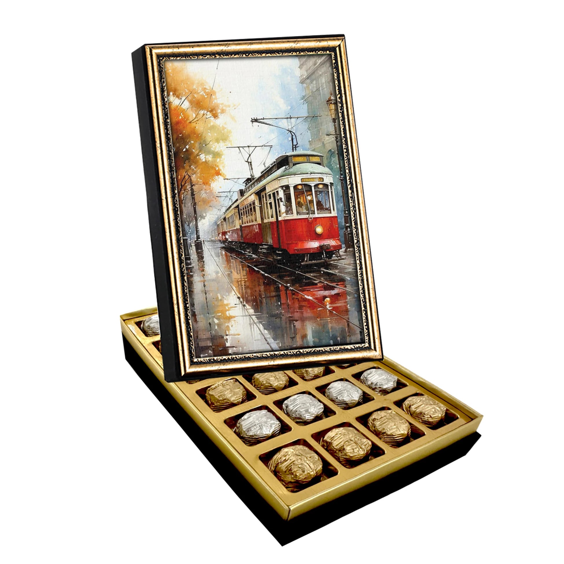 Tram Canvas Painting Chocolate